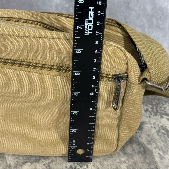 Gearonic Mens Tan Canvas Crossbody Shoulder Bag - Picture 7 of 8